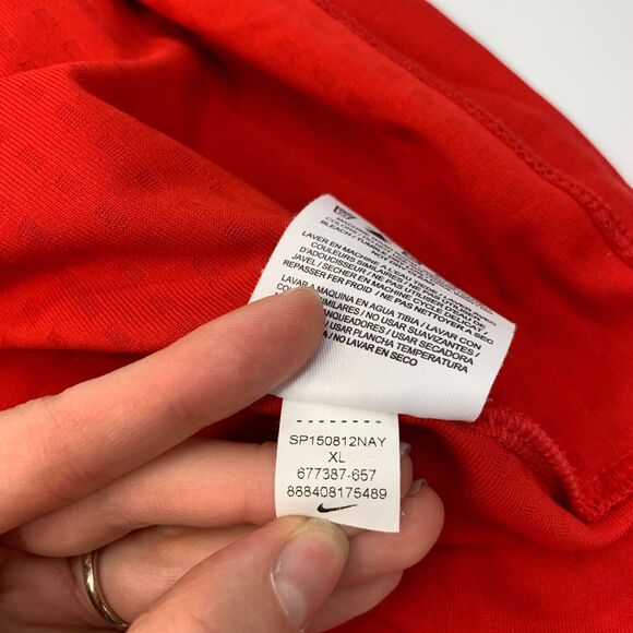 Nike Golf Shirt Men XL Extra Large Red Tour Performance Moisture Wicking Polo - Picture 9 of 12